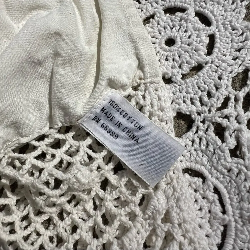 Vintage Crochet Flower and Tassel Window Valences Boho Cottagecore SET 4 6’x20”